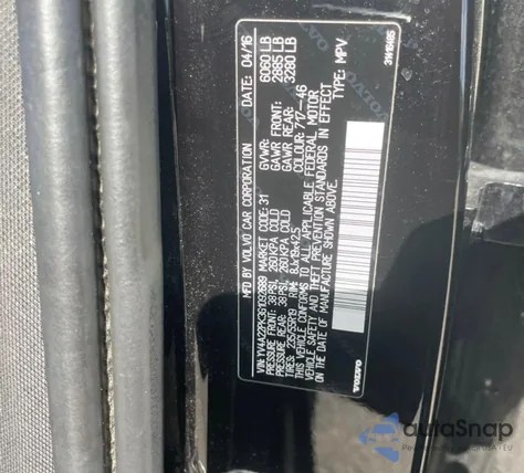 2016 Volvo Xc90 из США, поврежденный, VIN YV4A22PK3G1092689